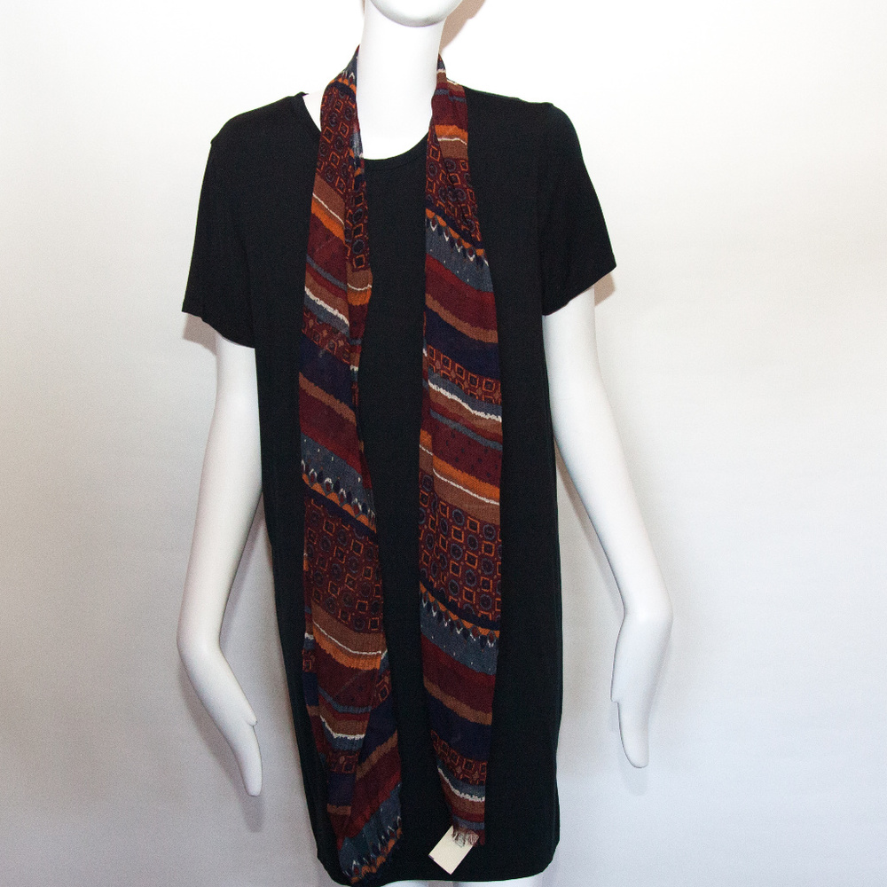 Ann Taylor Rayon Southwestern Pattern Scarf NWT